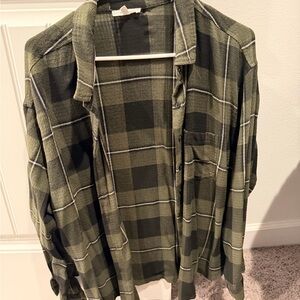 Maurices Green Plaid Shirt Jacket